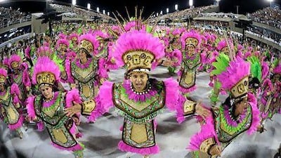 Etihad's flights to Sao Paulo next June will allow revellers to enjoy the the sights and sounds of Brazil, including the carnival. Christophe Simon / AFP