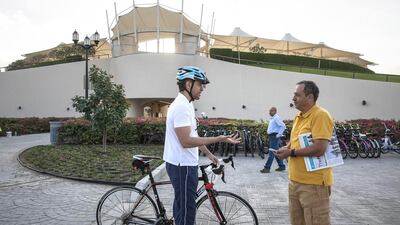 The National’s Editor-in-Chief Mohammed Al Otaiba talks to Alaa El Deen Sadeq. Silvia Razgova / The National