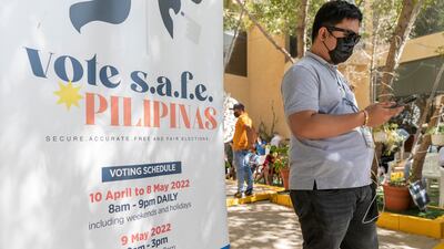 Filipino citizens cast their votes in their home country’s elections at the consulate in Al Qusais, Dubai. All photos: Antonie Robertson / The National
