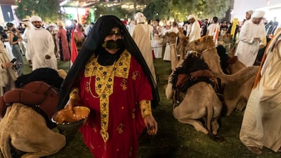 The trekkers rest at the Expo site after an arduous journey.