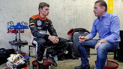 Jos Verstappen, left, has enjoyed a good season in Formula One. Sander Koning / AFP
