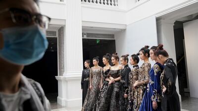 The 22-year-old China Fashion Week included shows with no audience for the first time. Photo by Lintao Zhang/Getty Images