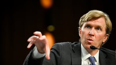 Elbridge Colby, undersecretary of defence for policy, speaks during a Senate Armed Services Committee hearing on Tuesday. Bloomberg