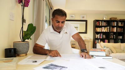 UAE-based historian Ali Iqbal is studying books and documents about the 'Luigi Galvani'. Pawan Singh / The National