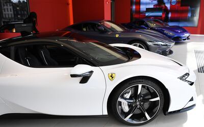 A Ferrari car showroom in London. EPA