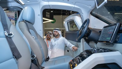 Sheikh Hamdan bin Mohammed, Crown Prince of Dubai, Deputy Prime Minister and Minister of Defence, visits the Make it in the Emirates manufacturing conference in Abu Dhabi. Wam