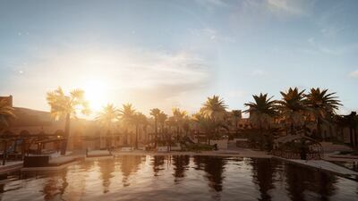 The desert escape is centred around an oasis-like pool, surrounded by palm trees, sand dunes and DJ beats.