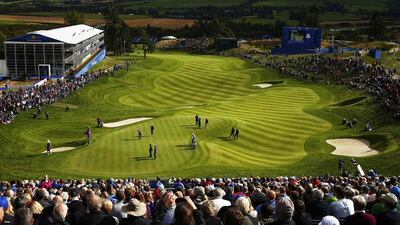 Clockwise from left: Gleneagles, the site of this weekend’s Ryder Cup competition, was designed byJack Nicklaus and is considered an American-style venue. Eddie Keogh / Reuters