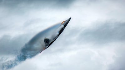 US Air Force Major Paul 'Loco' Lopez performs in an F-22 Raptor during the AirPower Over Hampton Roads JBLE Air and Space Expo at Joint Base Langley-Eustis, Virginia. Reuters