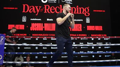 Sweden's Otto Wallin does some light shadow boxing during his workout. Getty