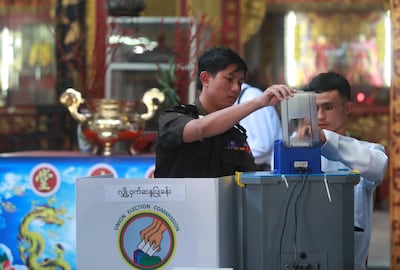Myanmar is currently holding phased elections that have been criticised by the United Nations. EPA