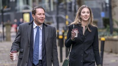 Socialite James Stunt and his partner Helena Robinson outside Leeds Cloth Hall Court. PA