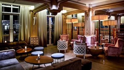 The lounge area of Asia de Cuba at Nation Riviera Beach Club in Abu Dhabi. Courtesy of Asia de Cuba.