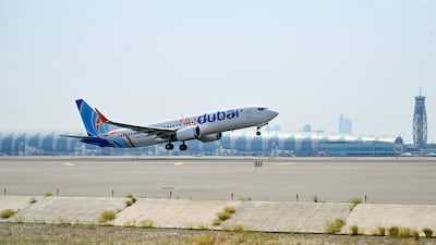 A flydubai plane takes off from Dubai International Airport. Photo: Dubai Airports