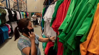 An extensive Expo 2020 clothing section has been set up.