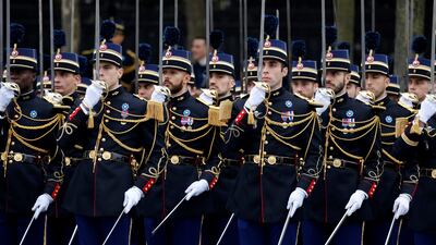 National Gendarmerie cadets during the ceremony. EPA