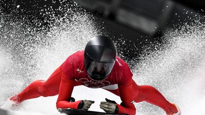 Austria's Janine Flock takes part in the women's skeleton training session at the Olympic Sliding Centre during the Pyeongchang 2018 Winter Olympic Games in Pyeongchang. Kirill Kudryavtsev / AFP