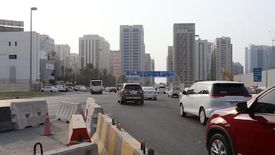 Traffic is building in Abu Dhabi. Pawan Singh / The National .