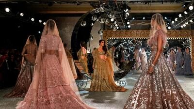 The other looks on the Falguni Shane & Peacock ramp were just as sumptuous. AFP