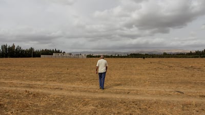 Tunisian farmer, Hatem Mattousi walks in his dried-out farm in Matmata, amidst the drought conditions in Beja. All photos: Hasan Mrad for The National