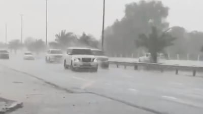 Heavy rain hits Ras Al Khaimah. Courtesy: National Centre of Meteorology
