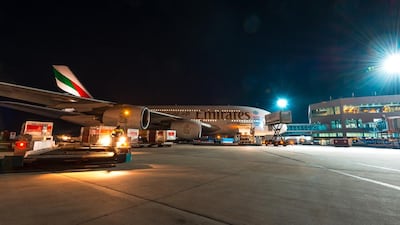 Emirates flight EK131 landed at Moscow's Domodedovo International Airport, marking the launch of the A380 service from Dubai. Courtesy Emirates