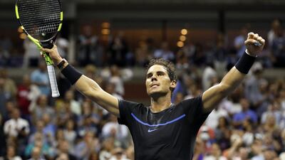 Rafael Nadal of Spain reacts after defeating Andrey Kuznetsov of Russia at the US Open on Friday night. Brian Hirschfeld / EPA / September 2, 2016