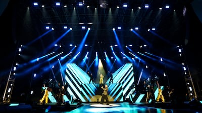 The singer slowed down the tempo briefly to perform soulful songs