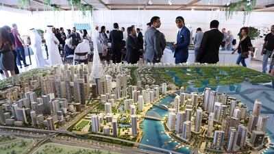 Above, a scale model of Emaar's Dubai Creek development. Pawan Singh / The National