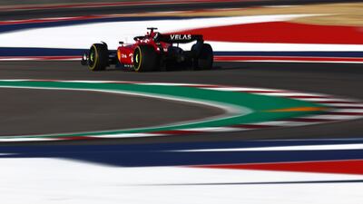 Charles Leclerc on track during practice ahead of the F1 Grand Prix of USA. Getty