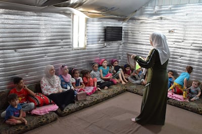 Dajani organised reading sessions in refugee camps, too. Courtesy We Love Reading