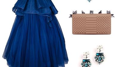 Tony Ward gown, Dh16250. Rada necklace and earrings, Dh1020 & Dh690. Nasha Mekraksa bag, Dh3100. Courtesy of ValleyDez