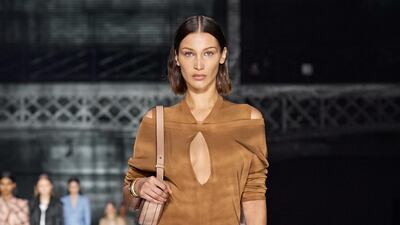 Cut-outs at the Burberry show during London Fashion Week