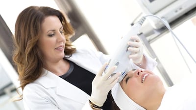 Rebecca Treston performing an Ultherapy treatment. Courtesy Rebecca Treston