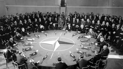 The opening speech at the Nato summit talks in Paris in December 1957. Photo: Nato