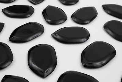 The sculptures are inspired by the watermelon seed, which is an emblem of Palestinian resistance. Photo: Adeline de Monseignat