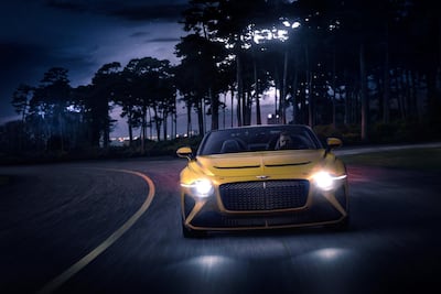 The Bacalar takes a corner at night.