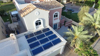 A solar energy system on a rooftop in Dubai. Courtesy Oryx Solar