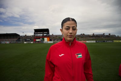 National Palestinian player Nadine Mohamad in Dublin ahead of her team's friendly match with the Bohemian Club. Hannah McCarthy