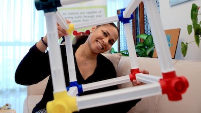 Carla Rudder’s classes foster a child’s natural curiosity about mathematics. Ravindranath K / The National