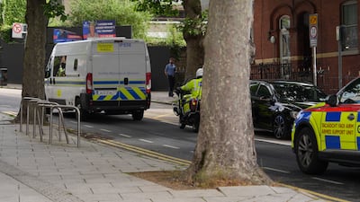 A prison van arrives at the Special Criminal Court in Dublin ahead of the sentencing of Sean McGovern. PA
