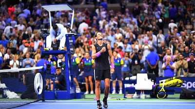 Rafael Nadal of Spain celebrates his victory over Daniil Medvedev. AFP