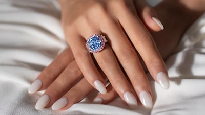 At 11.28 carats, the Infinite Blue is estimated to be worth between $26,000,000-37,000,000. Photo: Sotheby's Dubai