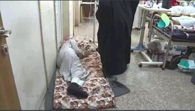 A photo circulated on social media and given to The National by activists and doctors in Mosul purportedly shows patients sleeping on the floor at Ibn Sina hospital.