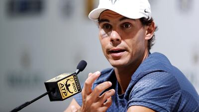Rafael Nadal of Spain attends a pre-match news conference ahead of the Shanghai Masters. Aly Song / Reuters