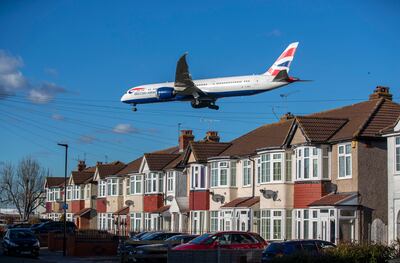 A British Airways Boeing 787-9 descends to land at Heathrow Airport in west London. PA