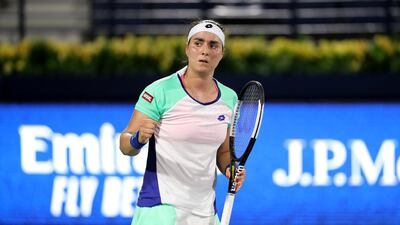 Ons Jabeur defeated Alison Riske in the Dubai Duty Free Tennis Championships on Monday. Chris Whiteoak / The National