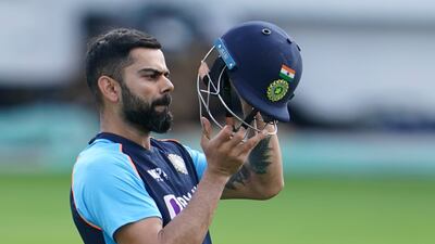 India captain Virat Kohli prepares to bat during a training session at Headingley in Leeds ahead of the third Test against England. AP