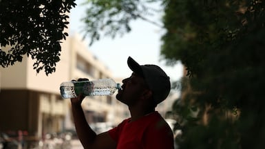 The public have been urged to stay hydrated to help beat the heat. Chris Whiteoak / The National