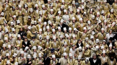 Ultra-Orthodox Jews mark the Purim festival in Jerusalem. Reuters